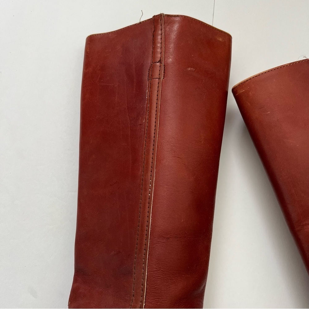 Vintage Redwood Mahogany Red Leather Tall Heeled Boot Size 5.5 - Picture 4 of 13